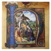 NATIVITEIT MONOGRAM CHRISTMAS PARCHCHCHMENT TEGELTJE (Voorkant)
