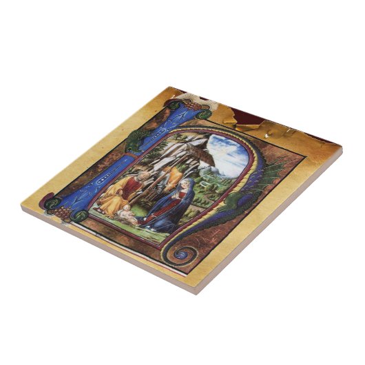 NATIVITEIT MONOGRAM CHRISTMAS PARCHCHCHMENT TEGELTJE (Zijkant)