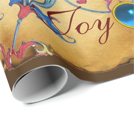 NATIVITEIT MONOGRAM FLORAAL CHRISTMAS PARCHCHMENT CADEAUPAPIER (Rol Hoek)