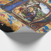 NATIVITEIT MONOGRAM FLORAAL CHRISTMAS PARCHCHMENT CADEAUPAPIER (Hoek)