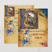 NATIVITEIT MONOGRAM FLORAAL CHRISTMAS PARCHCHMENT KAART (Voorkant / Achterkant)