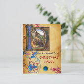 NATIVITEIT MONOGRAM FLORAAL CHRISTMAS PARCHCHMENT KAART (Staand voorkant)