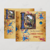 NATIVITEIT MONOGRAM FLORAAL CHRISTMAS PARCHCHMENT KAART (Voorkant / Achterkant)