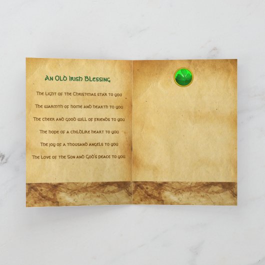 NATIVITEIT Old Irish Kerstbesnijdenis Parchment Feestdagen Kaart (Binnen)