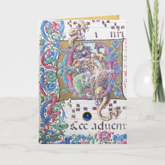 NATIVITEIT Old Irish Kerstbesnijdenis Parchment Feestdagen Kaart (Voorkant)