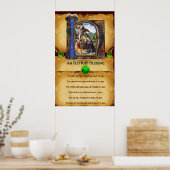 NATIVITEIT Old Irish Kerstbesnijdenis Parchment Poster (Keuken)
