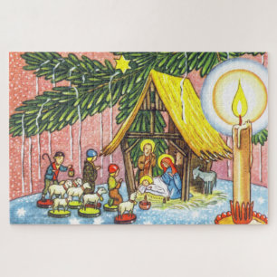 Nativiteit onder de kerstboom - puzzel