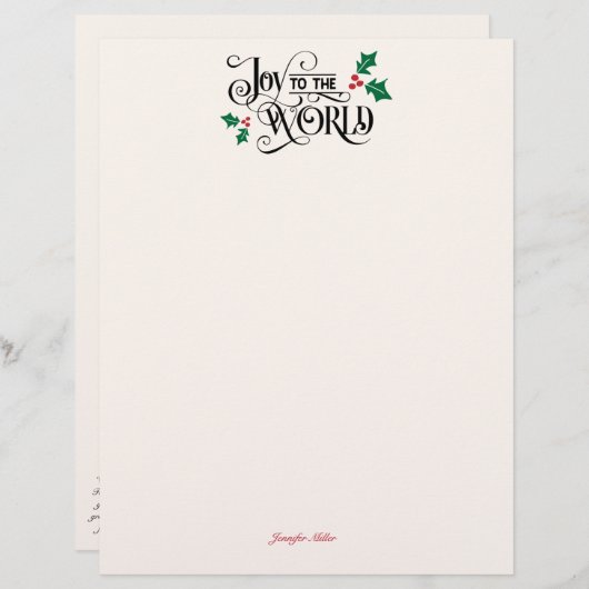 Nativiteit op achterste vreugde voor de Wereld met Briefhoofd (Voorkant / Achterkant)