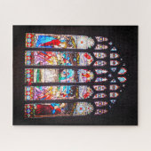 Nativiteit op gekleurd glas legpuzzel (Horizontaal)