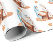 Nativiteit Pattern Scene Mary Joseph Jesus Kerstmi Cadeaupapier (Rol Hoek)