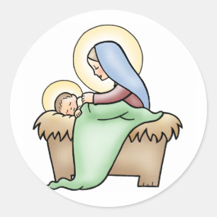 Nativiteit Ronde Sticker