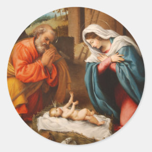 Nativiteit Ronde Sticker