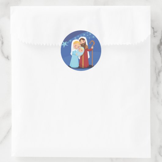 Nativiteit Ronde Sticker (Tas)