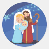Nativiteit Ronde Sticker (Voorkant)