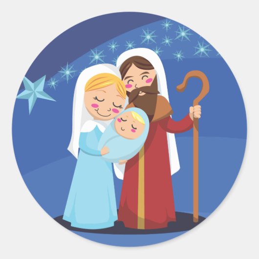 Nativiteit Ronde Sticker (Voorkant)