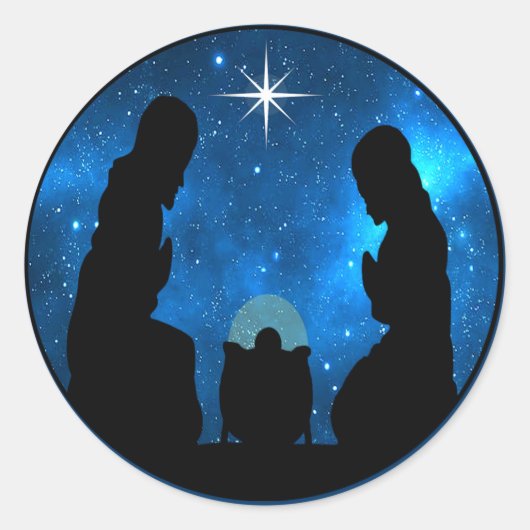 Nativiteit Ronde Sticker (Voorkant)