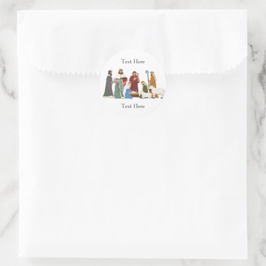 Nativiteit Ronde Sticker (Tas)