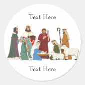 Nativiteit Ronde Sticker (Voorkant)