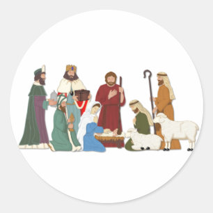 Nativiteit Ronde Sticker