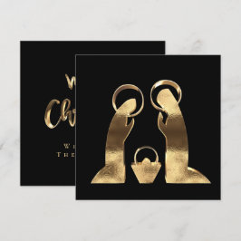 Nativiteit Scene Black en Gold Merry-kerst Feestdagenkaart