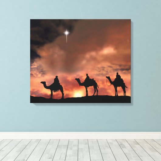 Nativiteit-scènecadeautjes voor kerstmis canvas afdruk (Insitu (Houten vloer))