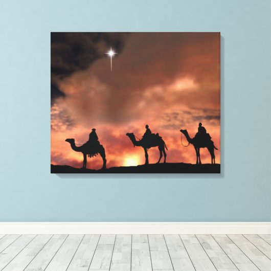 Nativiteit-scènecadeautjes voor kerstmis canvas afdruk (Insitu (Houten vloer))