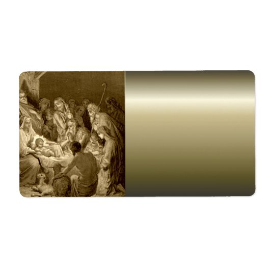 Nativiteit-scènecadeautjes voor kerstmis etiket (Voorkant)