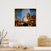 Nativiteit-scènecadeautjes voor kerstmis poster (Keuken)