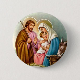 Nativiteit-scènecadeautjes voor kerstmis ronde button 5,7 cm