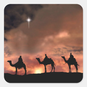 Nativiteit-scènecadeautjes voor kerstmis vierkante sticker
