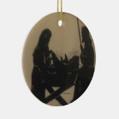 NATIVITEIT SILHOUETE CHRISTMAS ORNAMENT" CERAMIC O KERAMISCH ORNAMENT (Rechts)