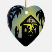 Nativiteit Silhouette Joy aan de wereld Keramisch Ornament (Rechts)