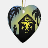 Nativiteit Silhouette Joy aan de wereld Keramisch Ornament (Links)