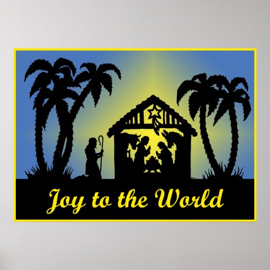 Nativiteit Silhouette Joy aan de wereld Poster (Voorkant)