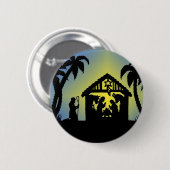 Nativiteit Silhouette Joy aan de wereld Ronde Button 5,7 Cm (Voorkant /achterkant)