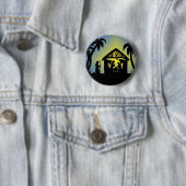 Nativiteit Silhouette Joy aan de wereld Ronde Button 5,7 Cm (In situ)