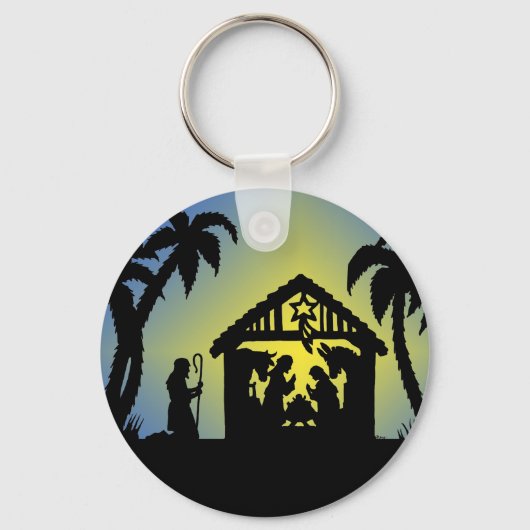 Nativiteit Silhouette Joy aan de wereld Sleutelhanger (Voorkant)