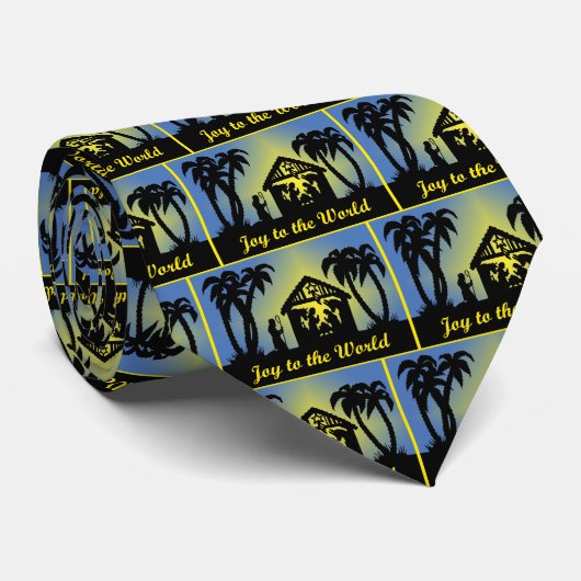 Nativiteit Silhouette Joy aan de wereld Stropdas (Opgerold)