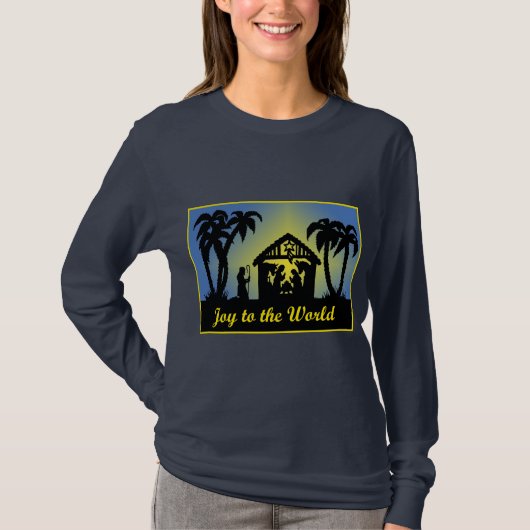 Nativiteit Silhouette Joy aan de wereld T-shirt (Voorkant)