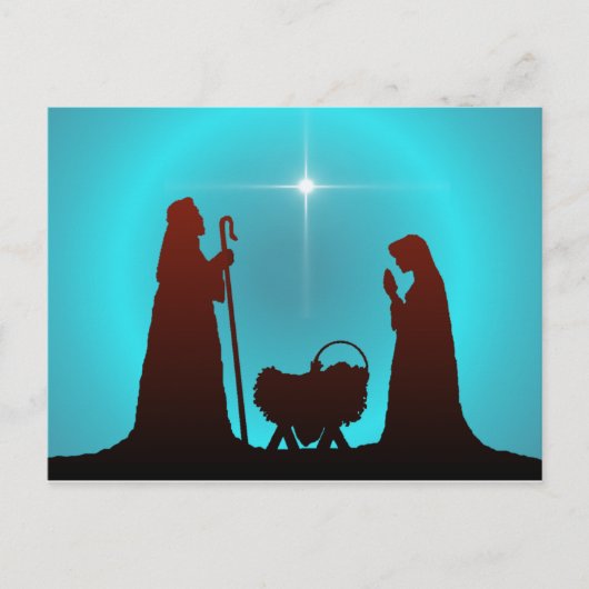 NATIVITEIT SILHOUETTE & STAR door SHARON SHARPE Briefkaart (Voorkant)