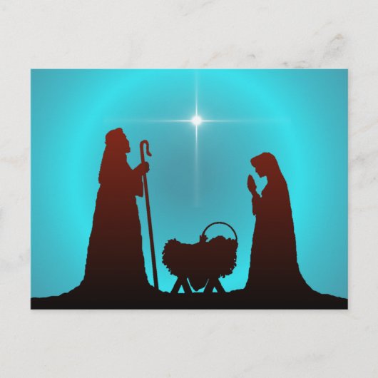 NATIVITEIT SILHOUETTE & STAR door SHARON SHARPE Briefkaart (Voorkant)