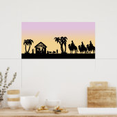 Nativiteit Silhouette Wise-Mannen op de horizon Poster (Keuken)