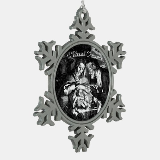 Nativiteit Snowflake Framed Ornament (Links)