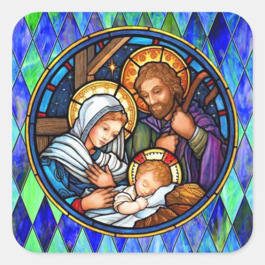 Nativiteit Square Sticker (Voorkant)