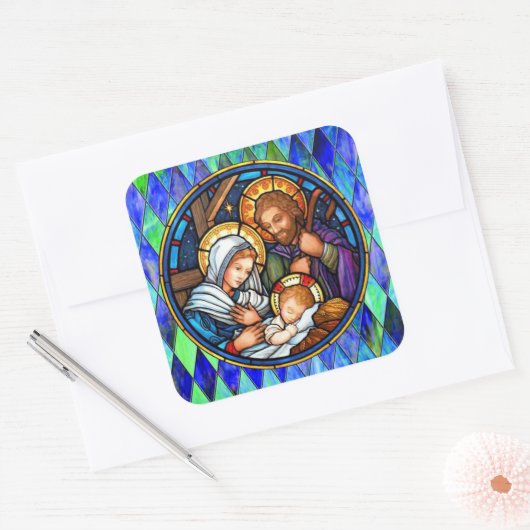 Nativiteit Square Sticker (Envelop)