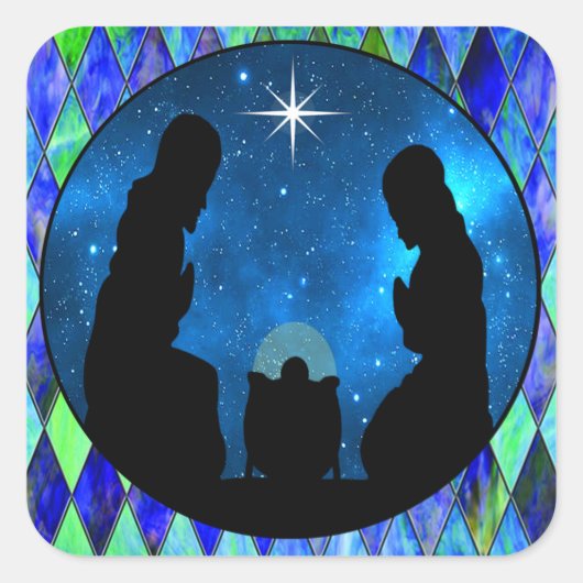 Nativiteit Square Sticker (Voorkant)