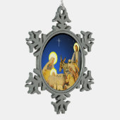 Nativiteit Tin Sneeuwvlok Ornament (Links)