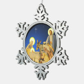 Nativiteit Tin Sneeuwvlok Ornament (Rechts)