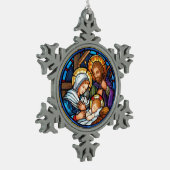 Nativiteit Tin Sneeuwvlok Ornament (Links)
