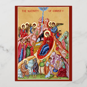 Nativiteit van Christus Folie Feestdagen Briefkaart